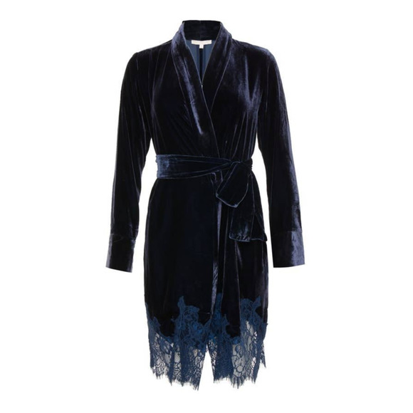 Gold Hawk Tops - Gold hawk Coco velvet Kimono Robe Duster Large